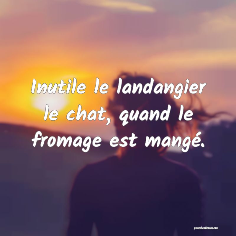 Inutile le landangier le chat, quand le fromage est mangé.