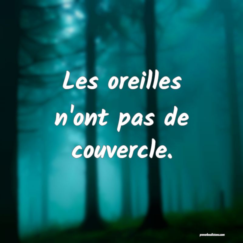 Les oreilles n'ont pas de couvercle.