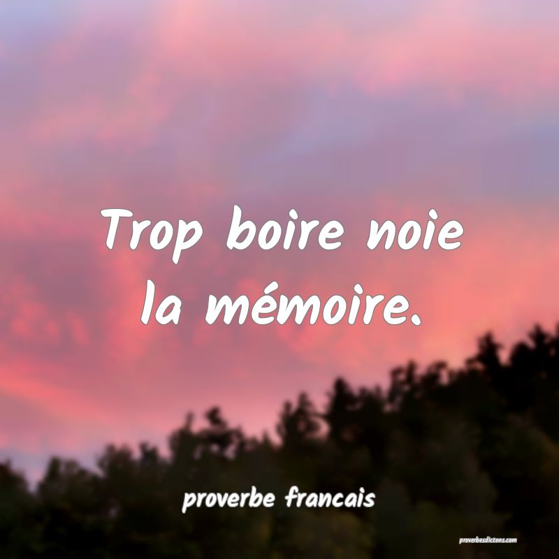 Trop boire noie la mémoire.