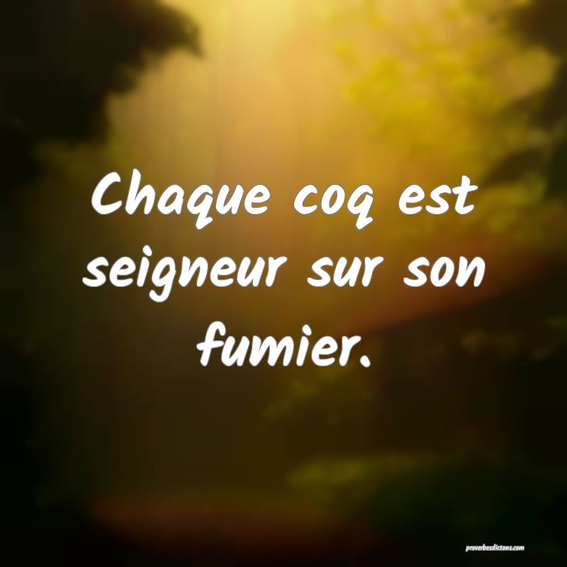Chaque coq est seigneur sur son fumier.