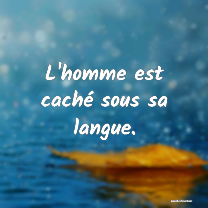L'homme est caché sous sa langue.