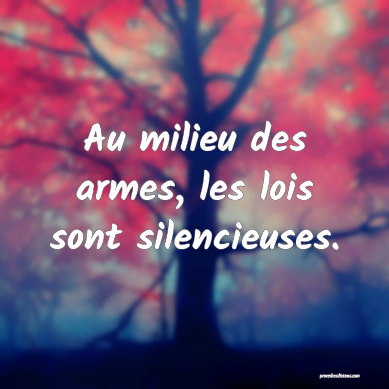 Au milieu des armes, les lois sont silencieuses.
