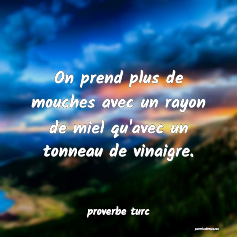 On prend plus de mouches avec un rayon de miel qu'avec un tonneau de vinaigre.