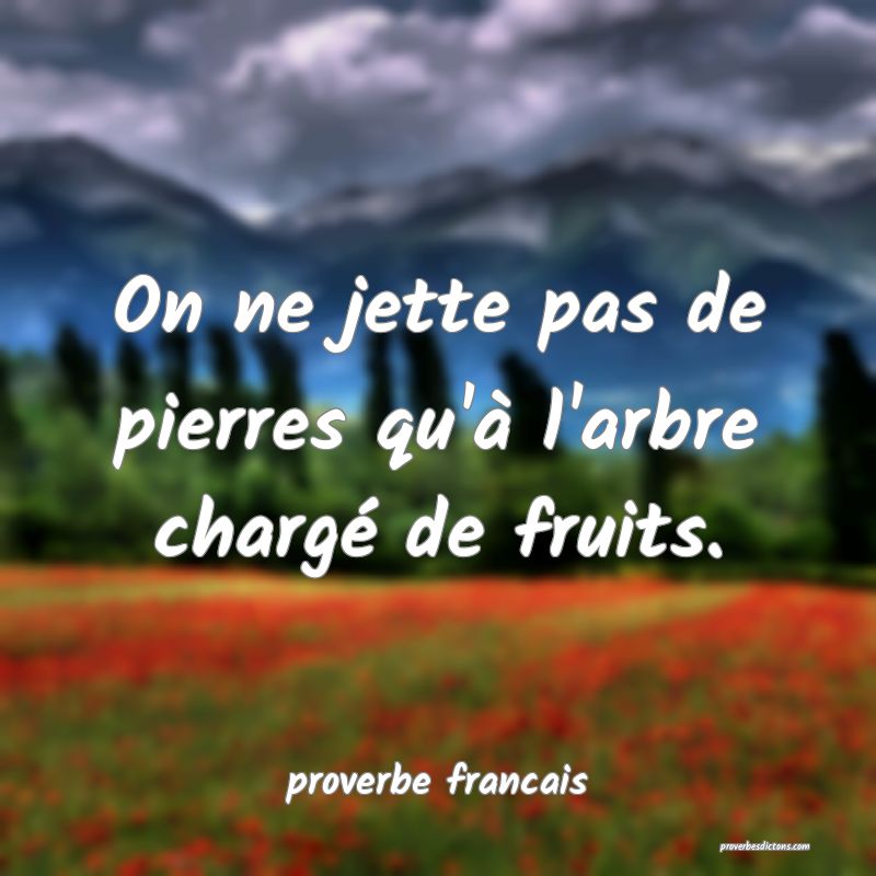 On ne jette pas de pierres qu'à l'arbre chargé de fruits.