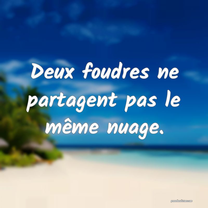 Deux foudres ne partagent pas le même nuage.