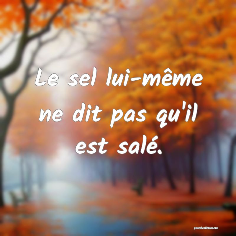 Le sel lui-même ne dit pas qu'il est salé.
