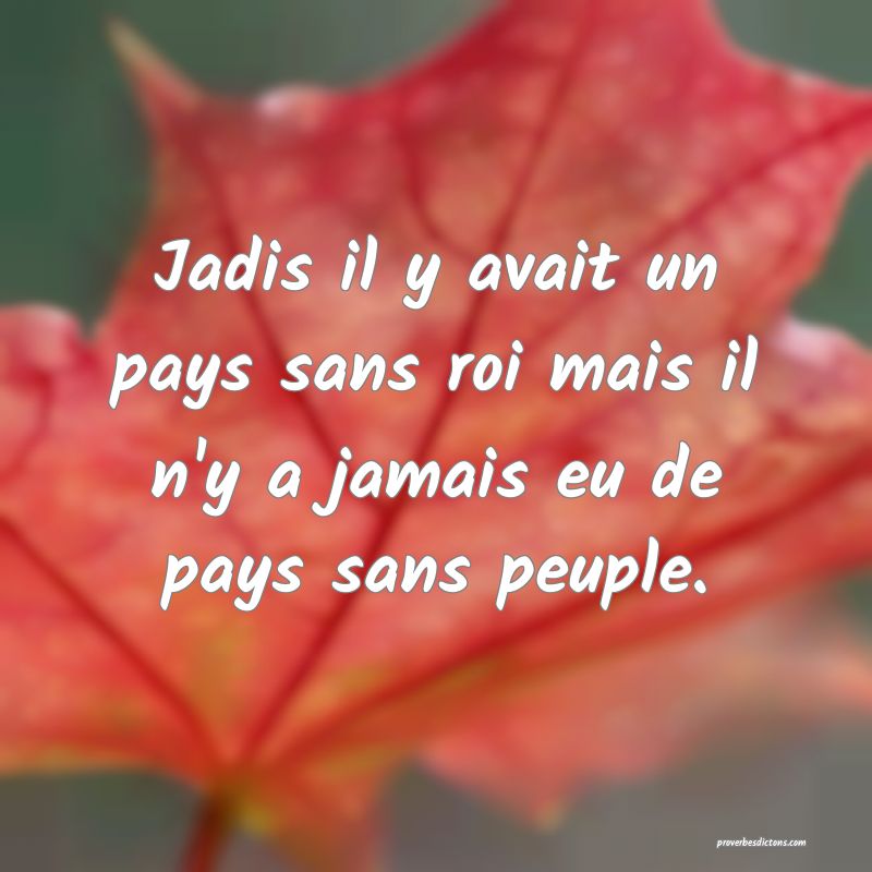 Jadis il y avait un pays sans roi mais il n'y a jamais eu de pays sans peuple.