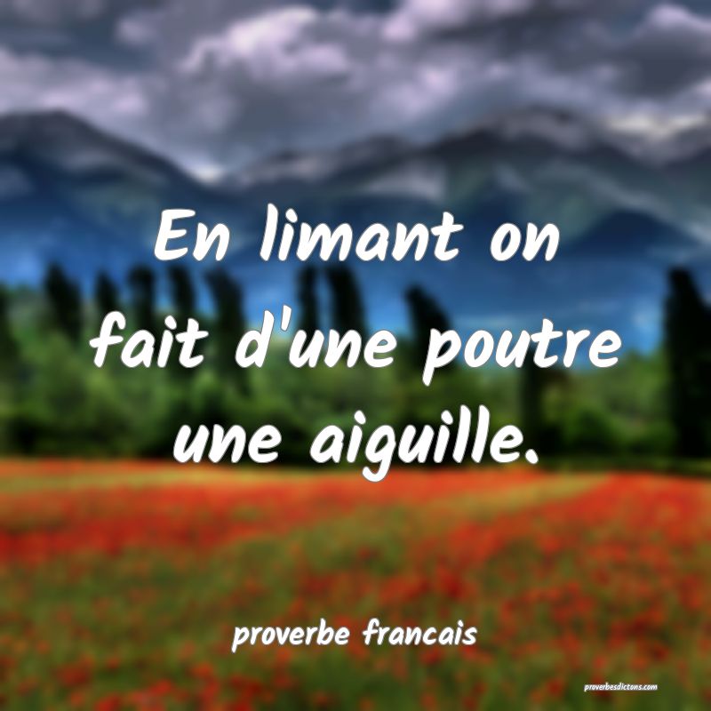 En limant on fait d'une poutre une aiguille.