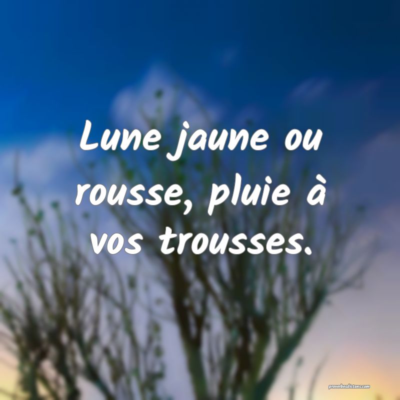 Lune jaune ou rousse, pluie à vos trousses.