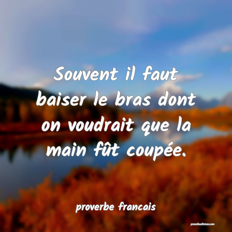 Souvent il faut baiser le bras dont on voudrait que la main fût coupée.