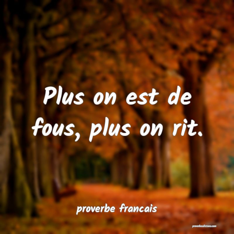 Plus on est de fous, plus on rit.