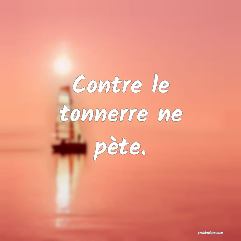 Contre le tonnerre ne pète.