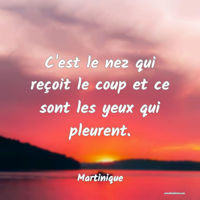 C'est le nez qui reçoit le coup et ce sont les yeux qui pleurent.