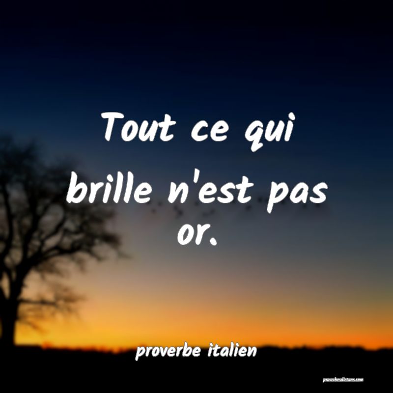  Tout ce qui brille n'est pas or.