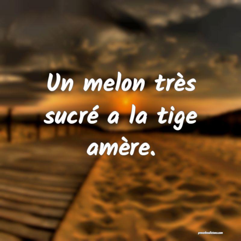 Un melon très sucré a la tige amère.