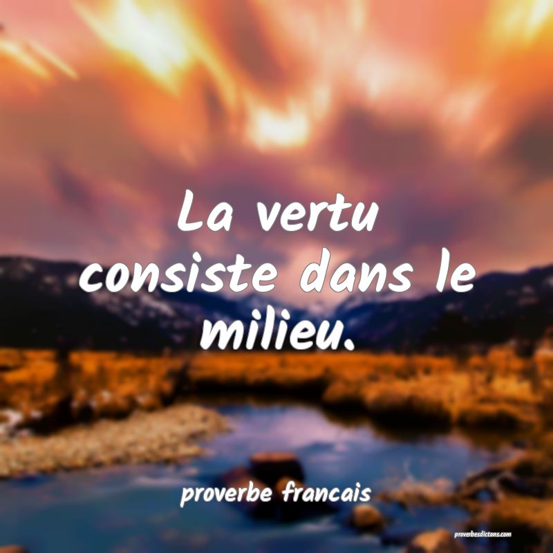 La vertu consiste dans le milieu.