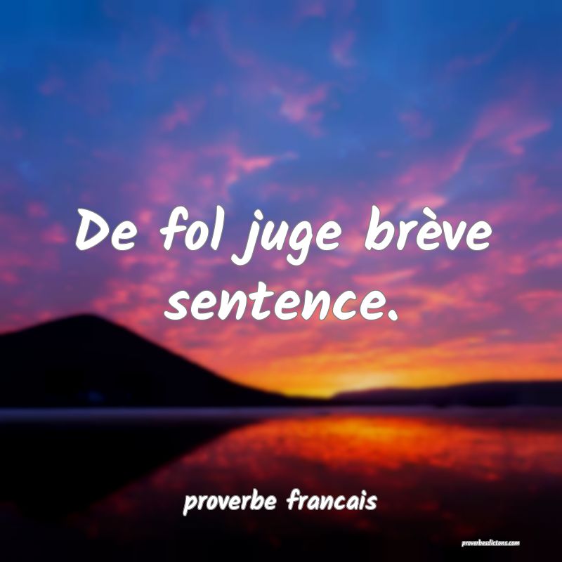 De fol juge brève sentence.