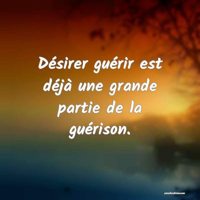 Désirer guérir est déjà une grande partie de la guérison.