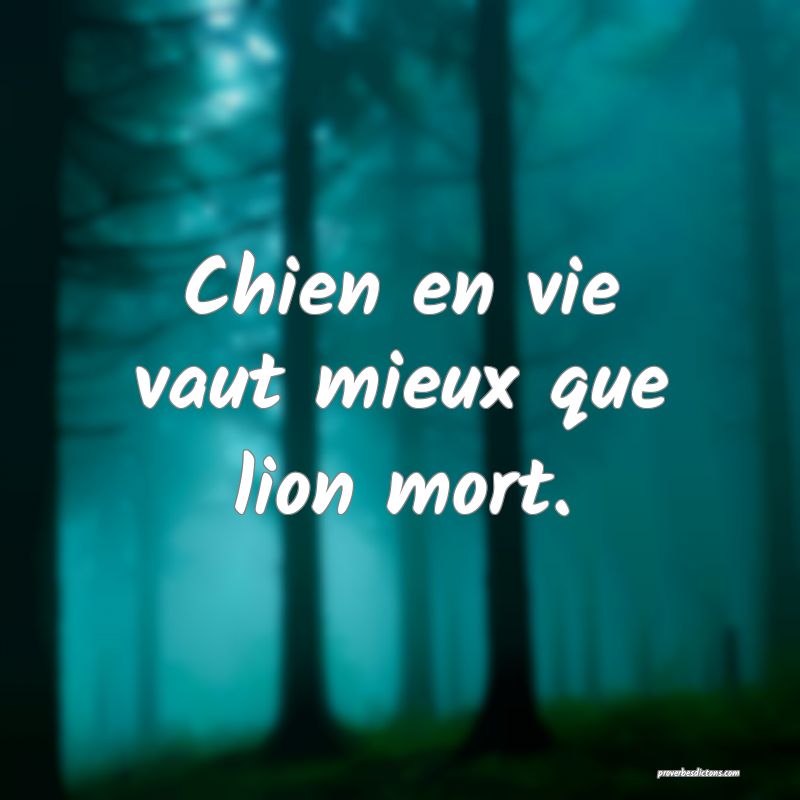 Chien en vie vaut mieux que lion mort.