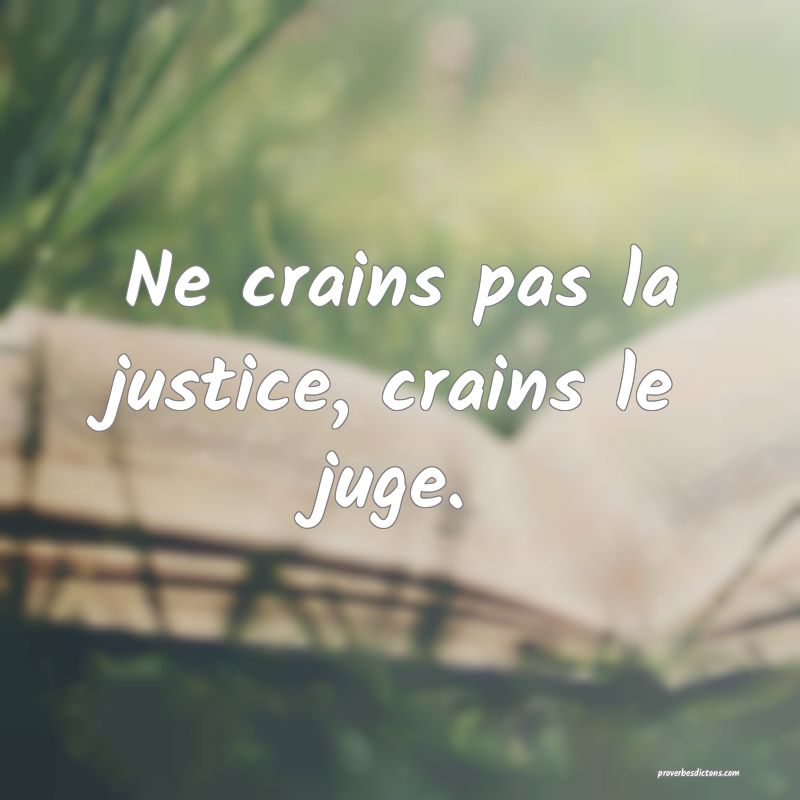 Ne crains pas la justice, crains le juge.