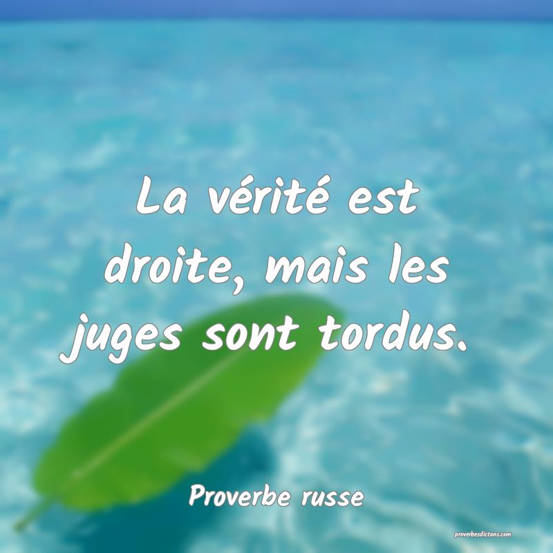 La vérité est droite, mais les juges sont tordus.