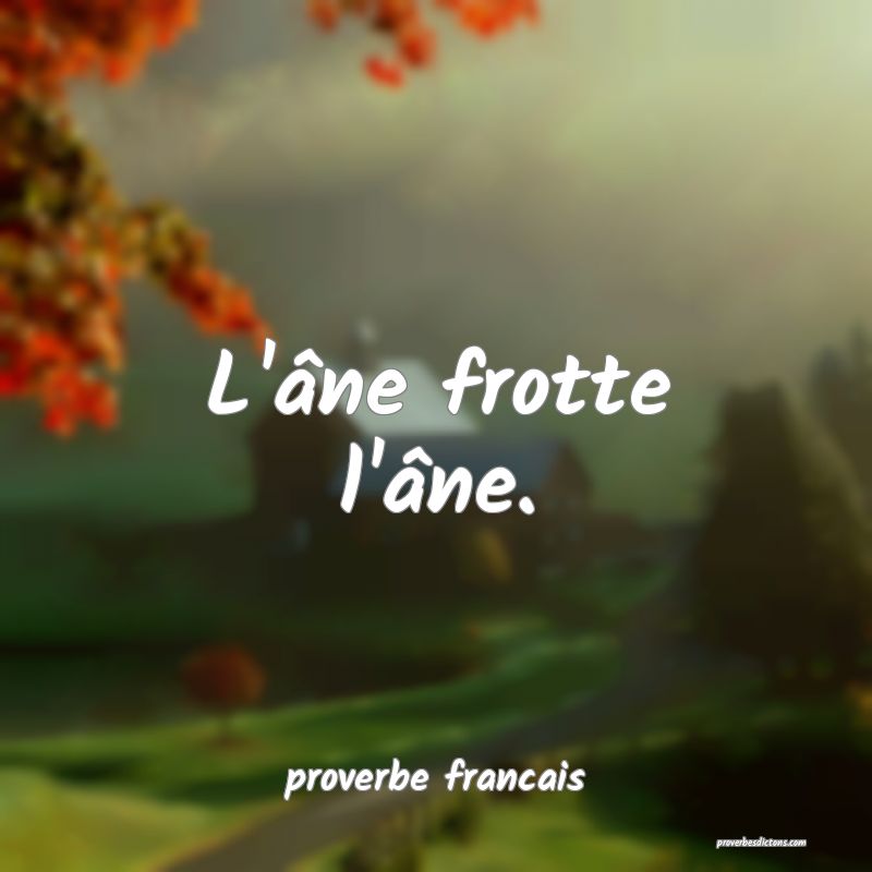 L'âne frotte l'âne.