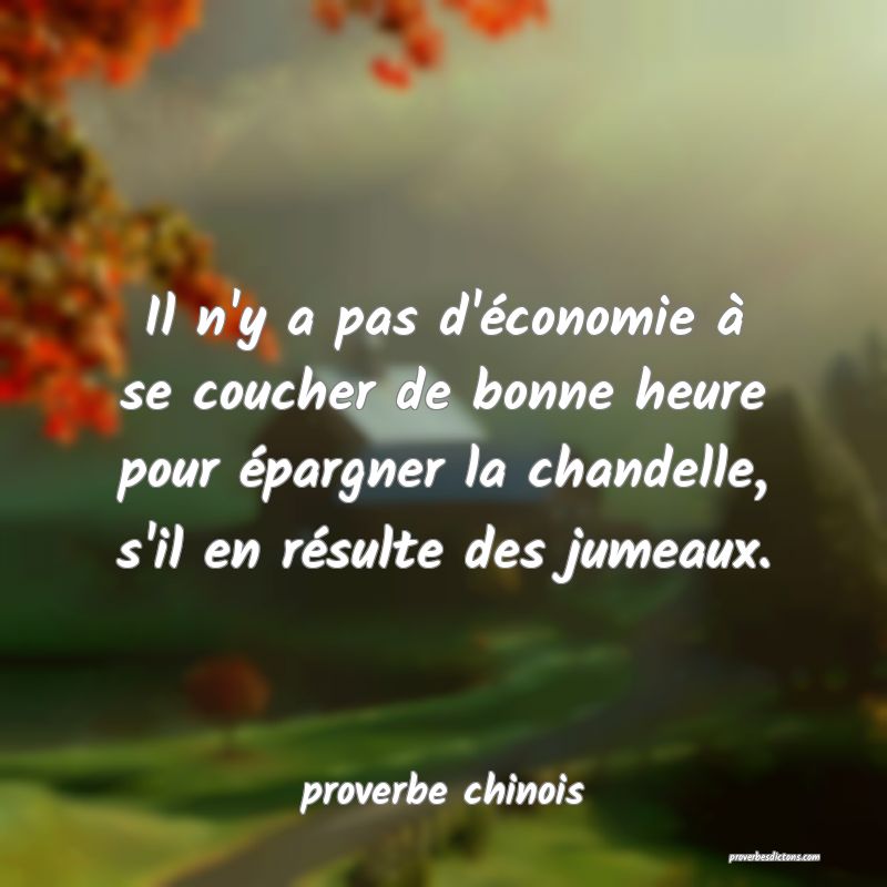 Il n'y a pas d'économie à se coucher de bonne heure pour épargner la chandelle, s'il en résulte des jumeaux.