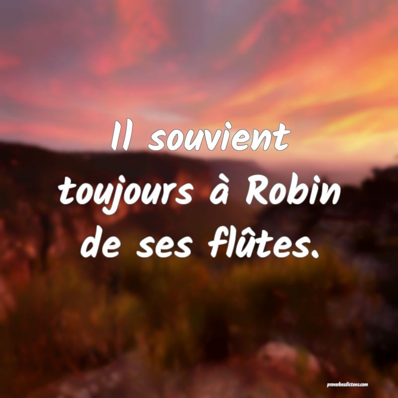 Il souvient toujours à Robin de ses flûtes.