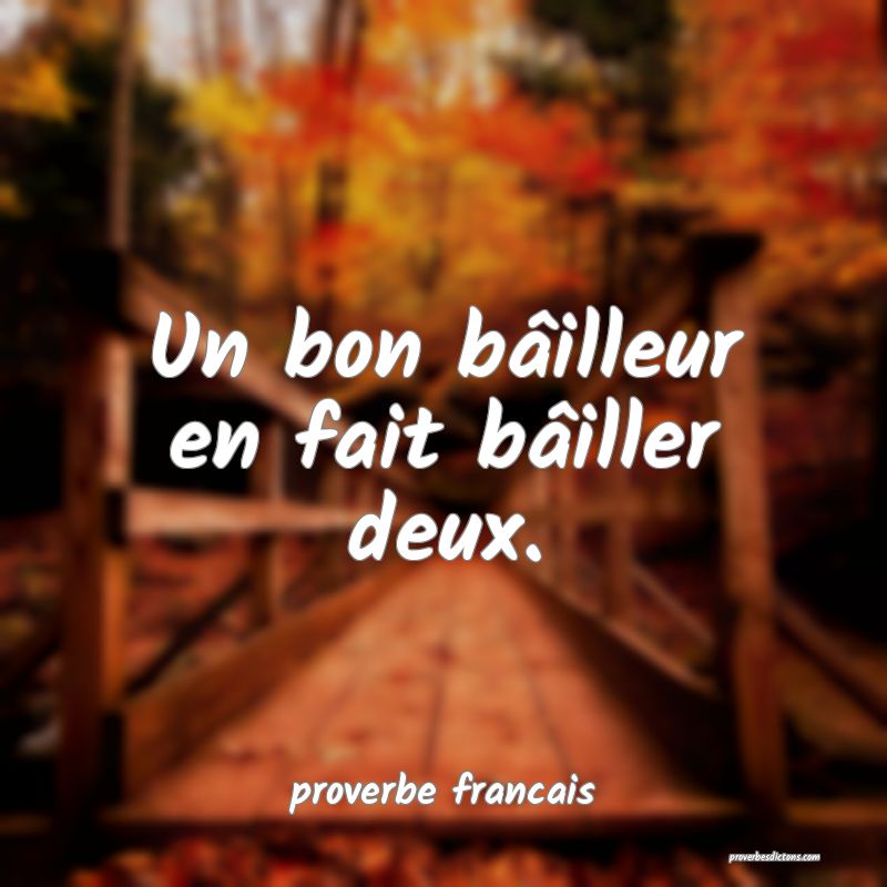 Un bon bâilleur en fait bâiller deux.