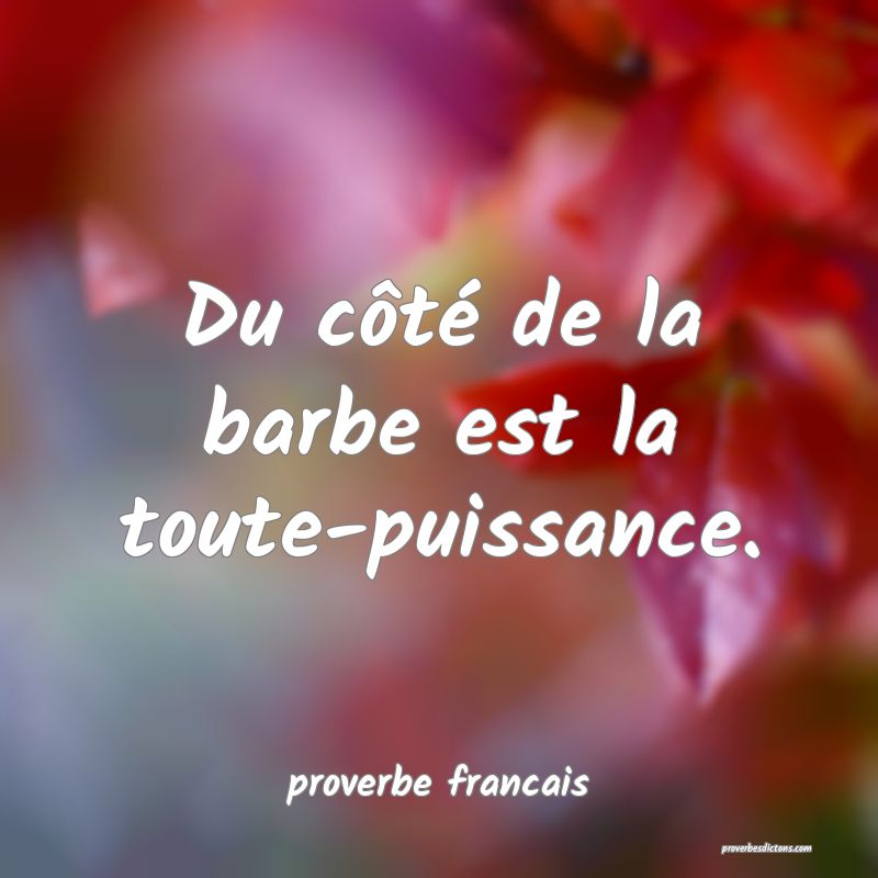 Du côté de la barbe est la toute-puissance.