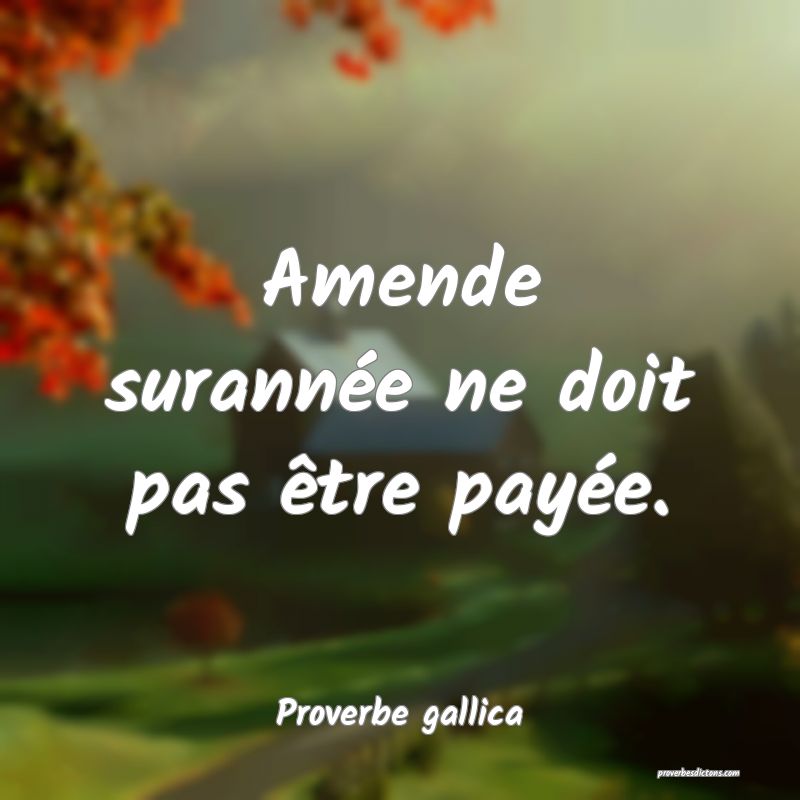 Amende surannée ne doit pas être payée.