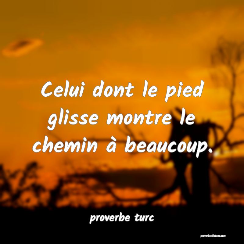  Celui dont le pied glisse montre le chemin à beaucoup.