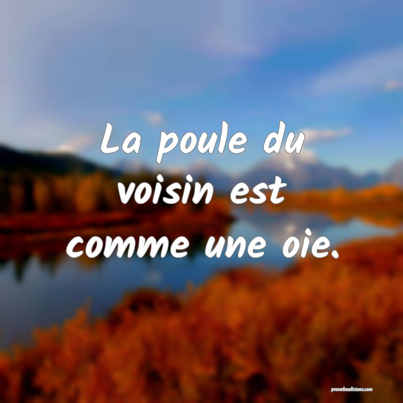La poule du voisin est comme une oie.