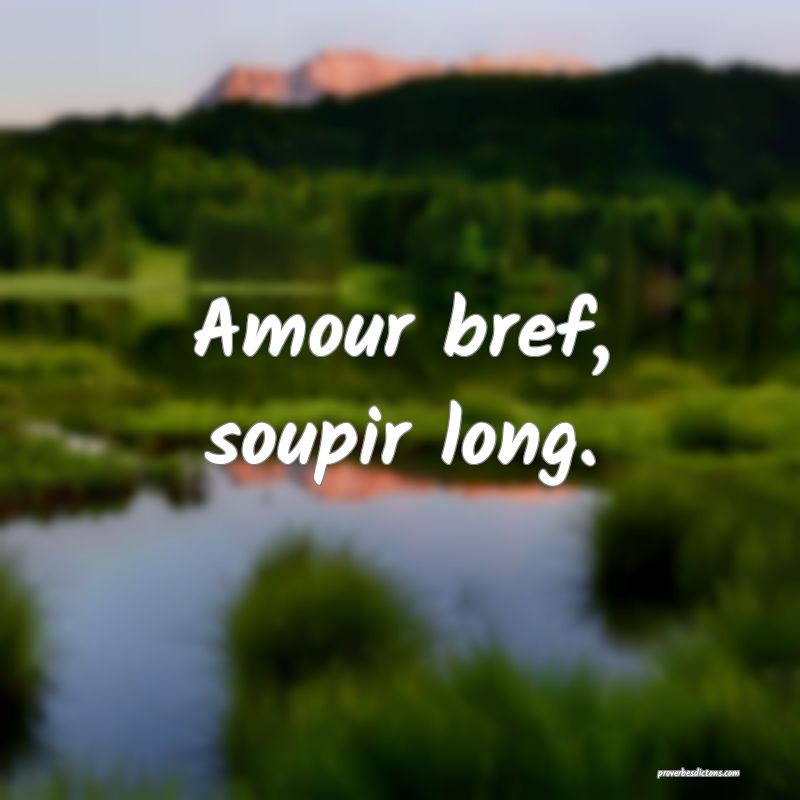 Amour bref, soupir long.