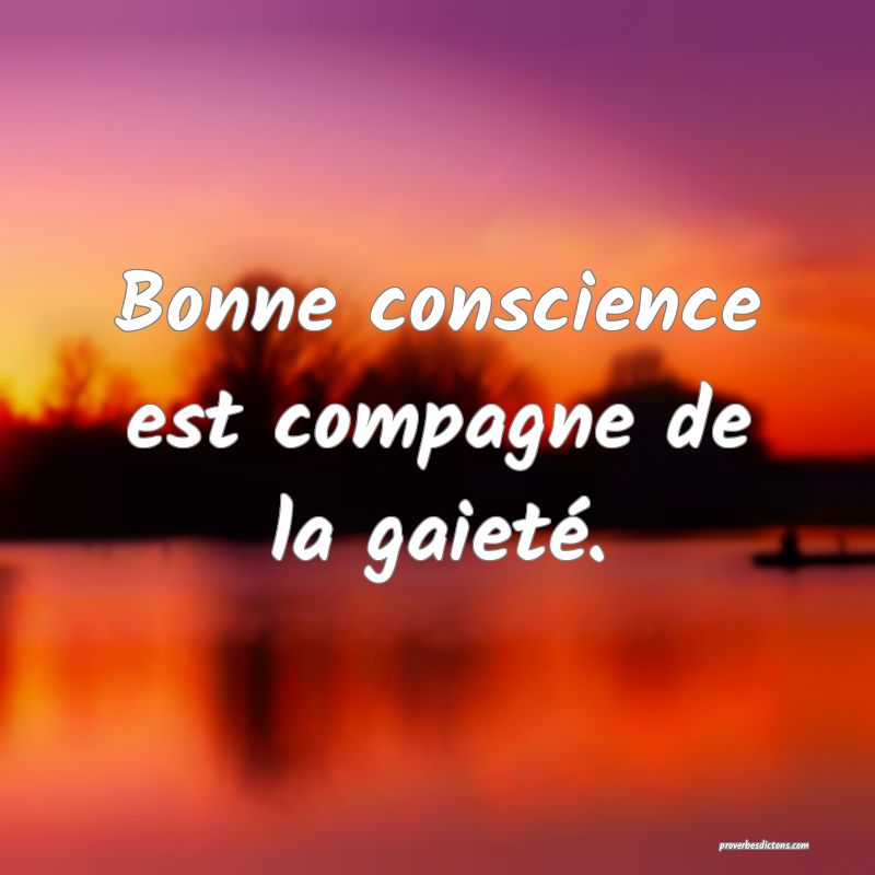 Bonne conscience est compagne de la gaieté.