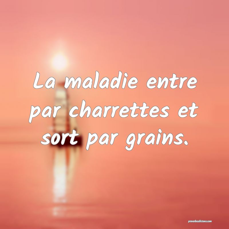 La maladie entre par charrettes et sort par grains.