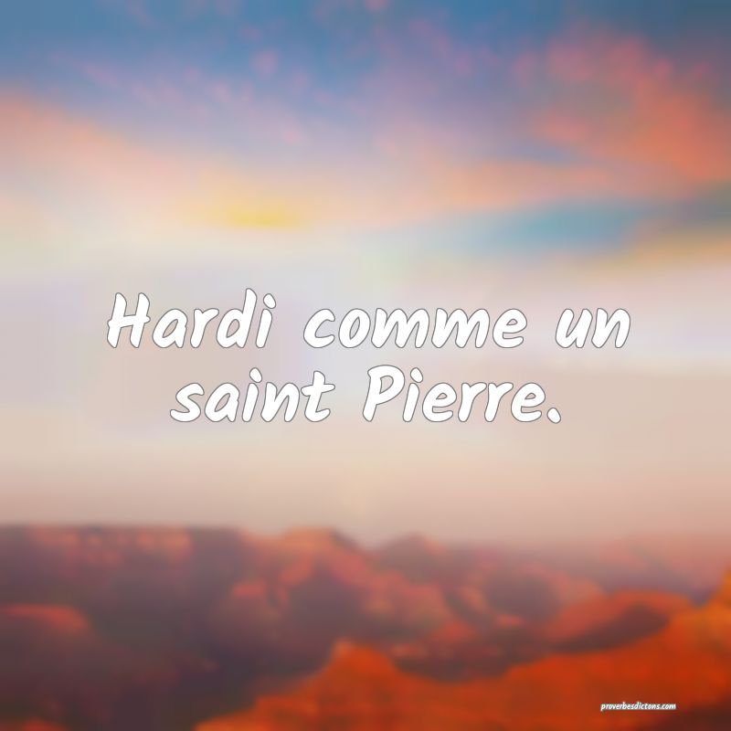 Hardi comme un saint Pierre.