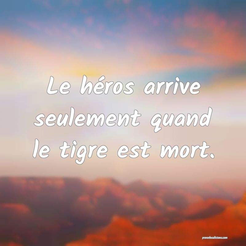 Le héros arrive seulement quand le tigre est mort.