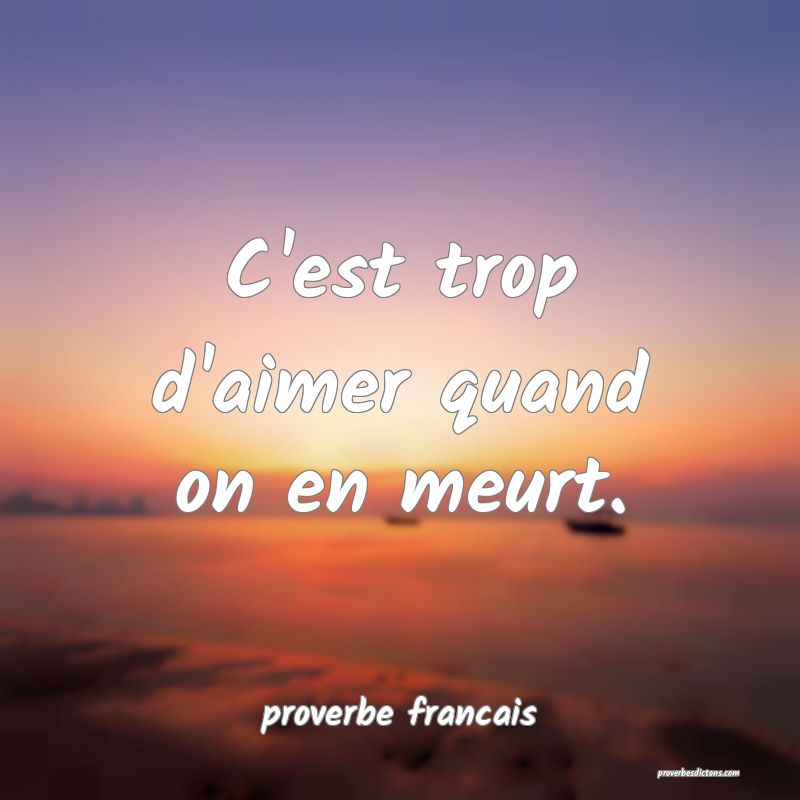 C'est trop d'aimer quand on en meurt.