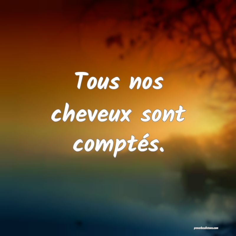 Tous nos cheveux sont comptés.