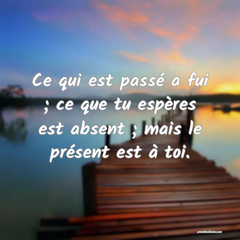 Ce qui est passé a fui ; ce que tu espères est absent ; mais le présent est à toi.