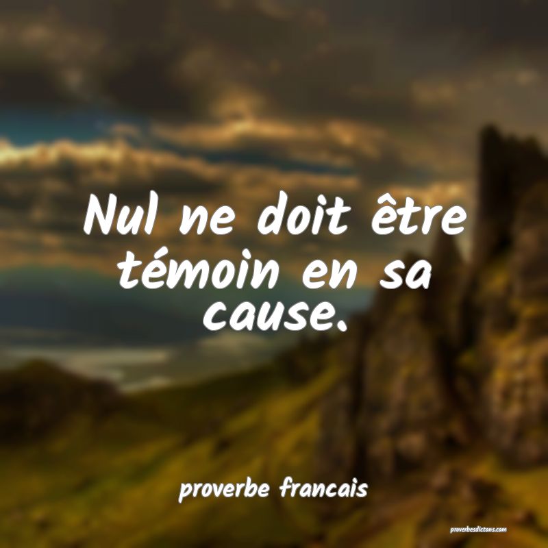 Nul ne doit être témoin en sa cause.