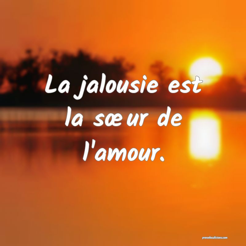 La jalousie est la sœur de l'amour.