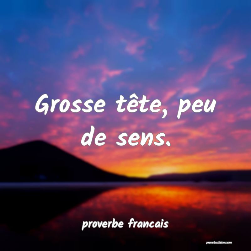 Grosse tête, peu de sens.