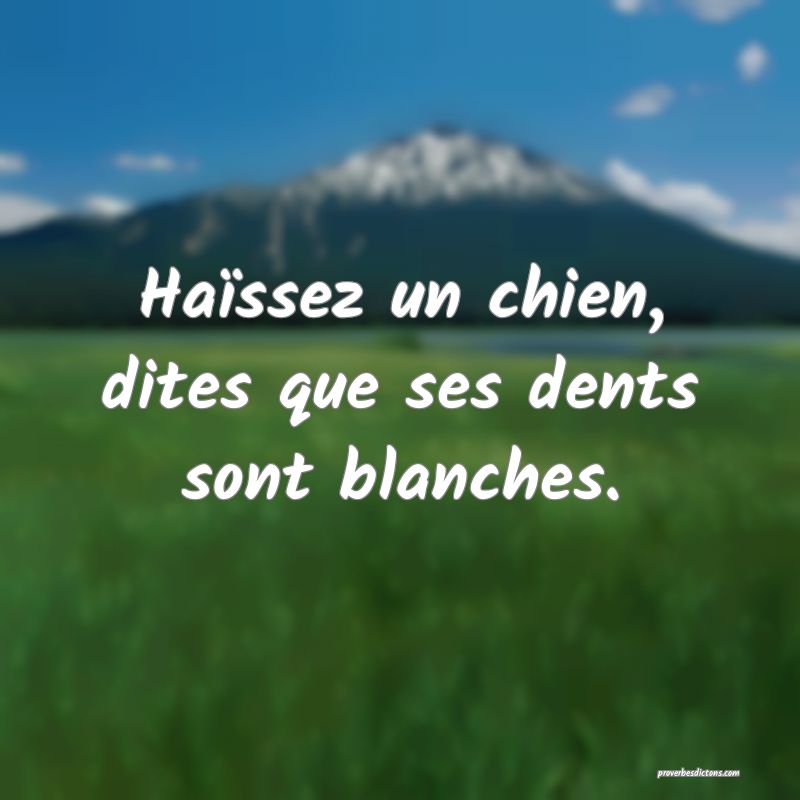 Haïssez un chien, dites que ses dents sont blanches.