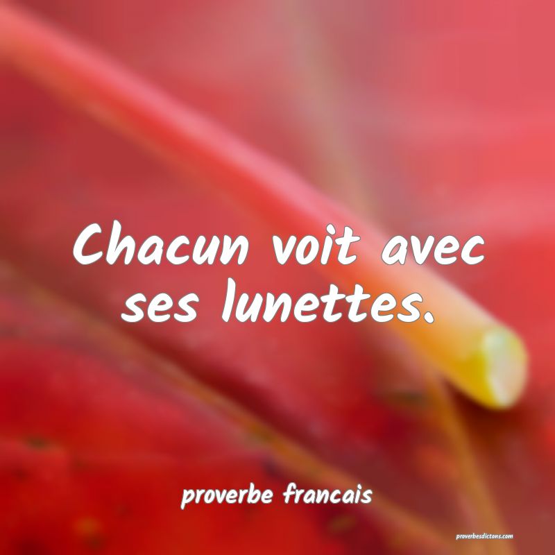 Chacun voit avec ses lunettes.