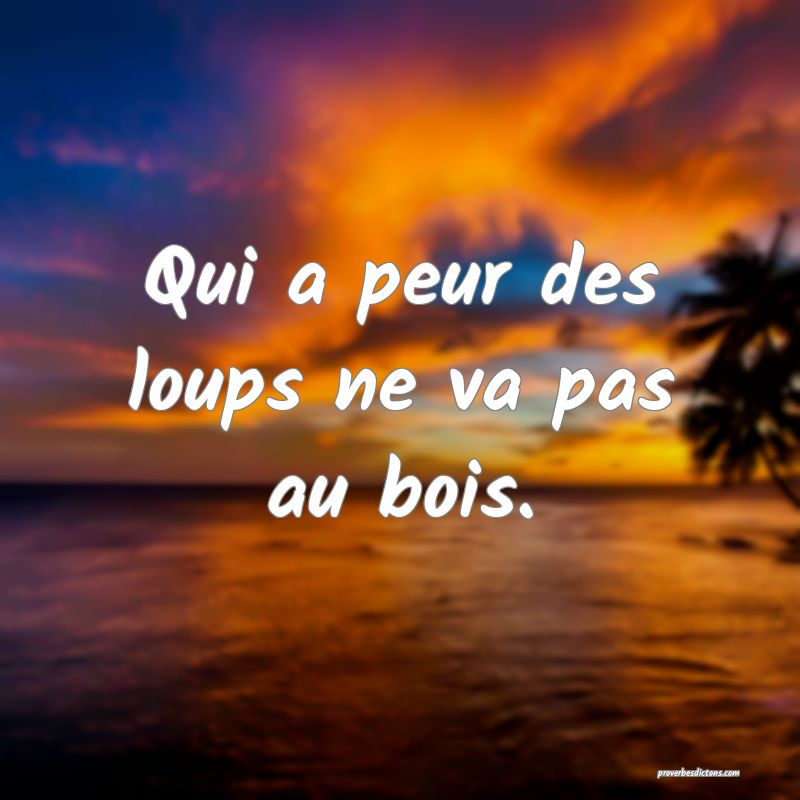 Qui a peur des loups ne va pas au bois.