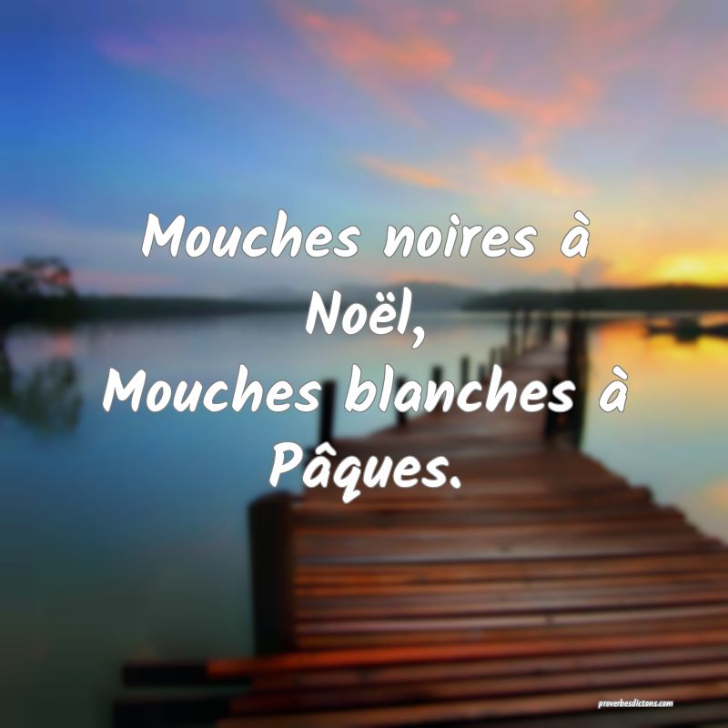 Mouches noires à Noël,
Mouches blanches à Pâques.