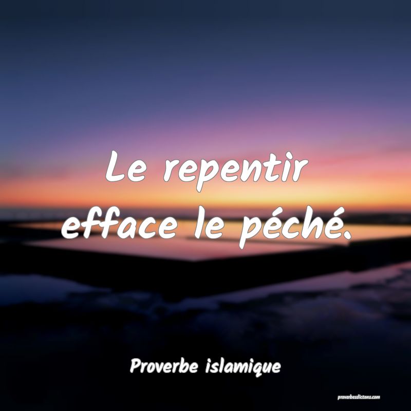 Le repentir efface le péché.

