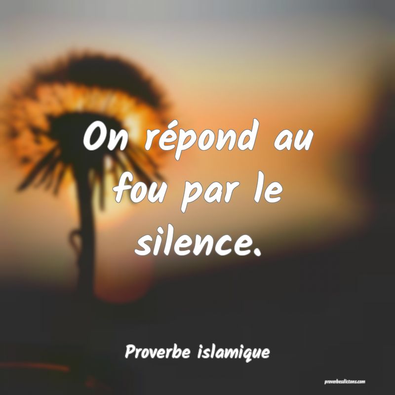 On répond au fou par le silence.
